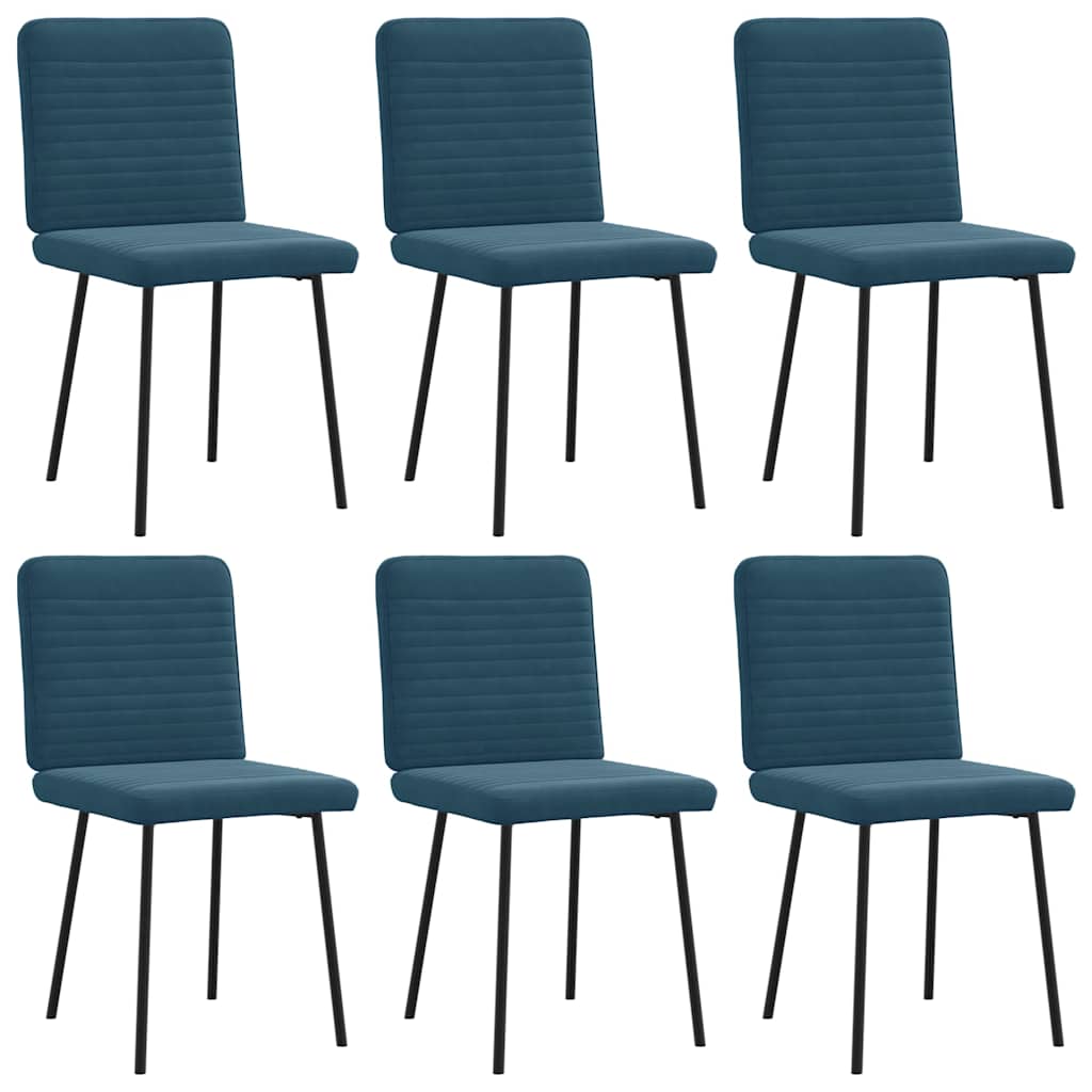 vidaXL Esszimmerstühle 6 Stk. Blau Samt