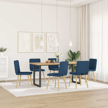 vidaXL Esszimmerstühle 6 Stk. Blau Stoff