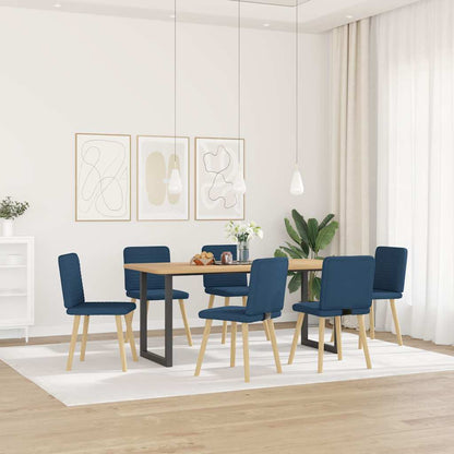 vidaXL Esszimmerstühle 6 Stk. Blau Stoff