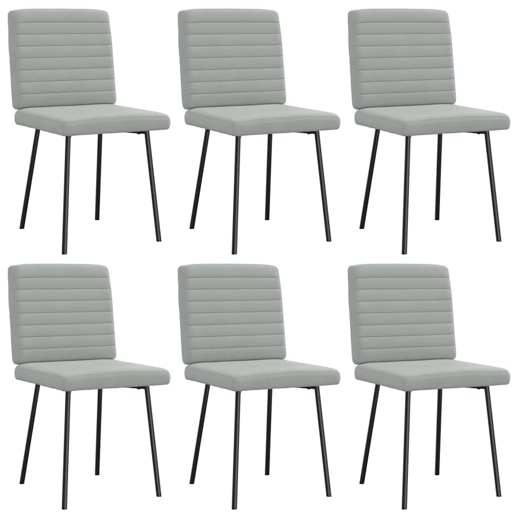 vidaXL Chaises de salle à manger 6 pcs Gris clair Velours