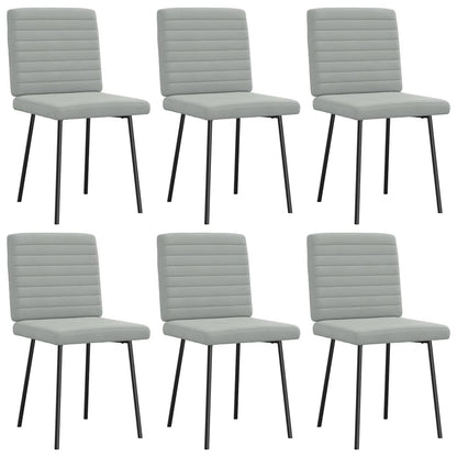 vidaXL Chaises de salle à manger 6 pcs Gris clair Velours