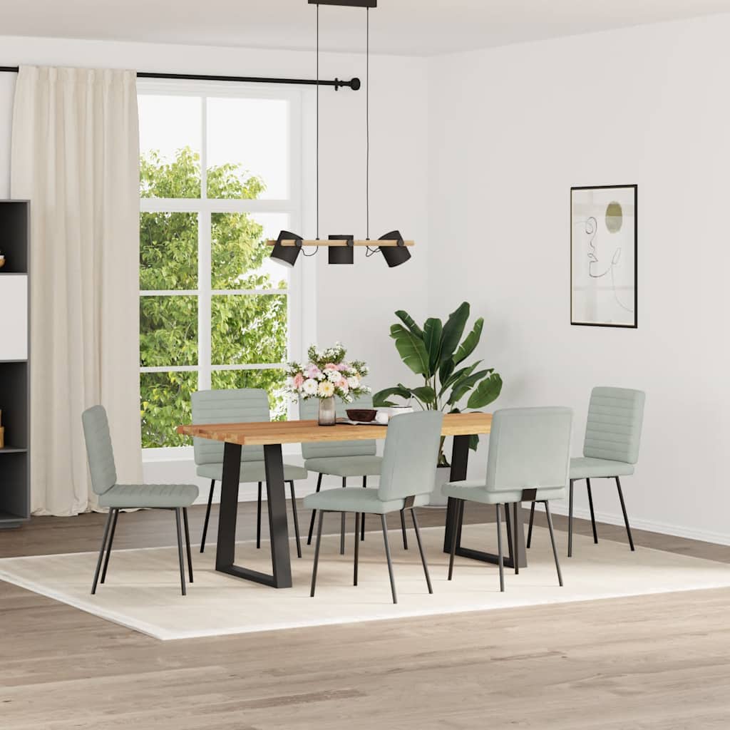 vidaXL Chaises de salle à manger 6 pcs Gris clair Velours