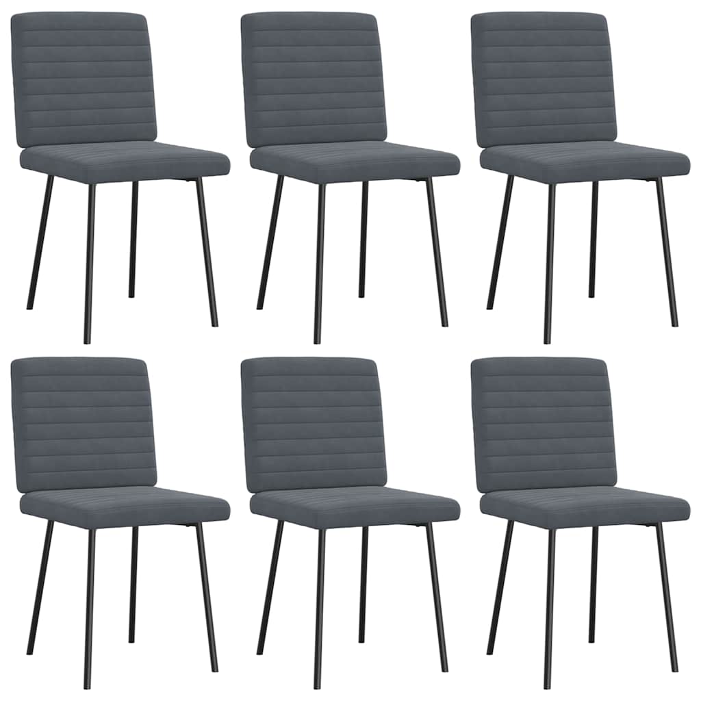 vidaXL Chaises de salle à manger 6 pcs Velours gris foncé