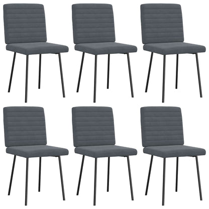 vidaXL Chaises de salle à manger 6 pcs Velours gris foncé