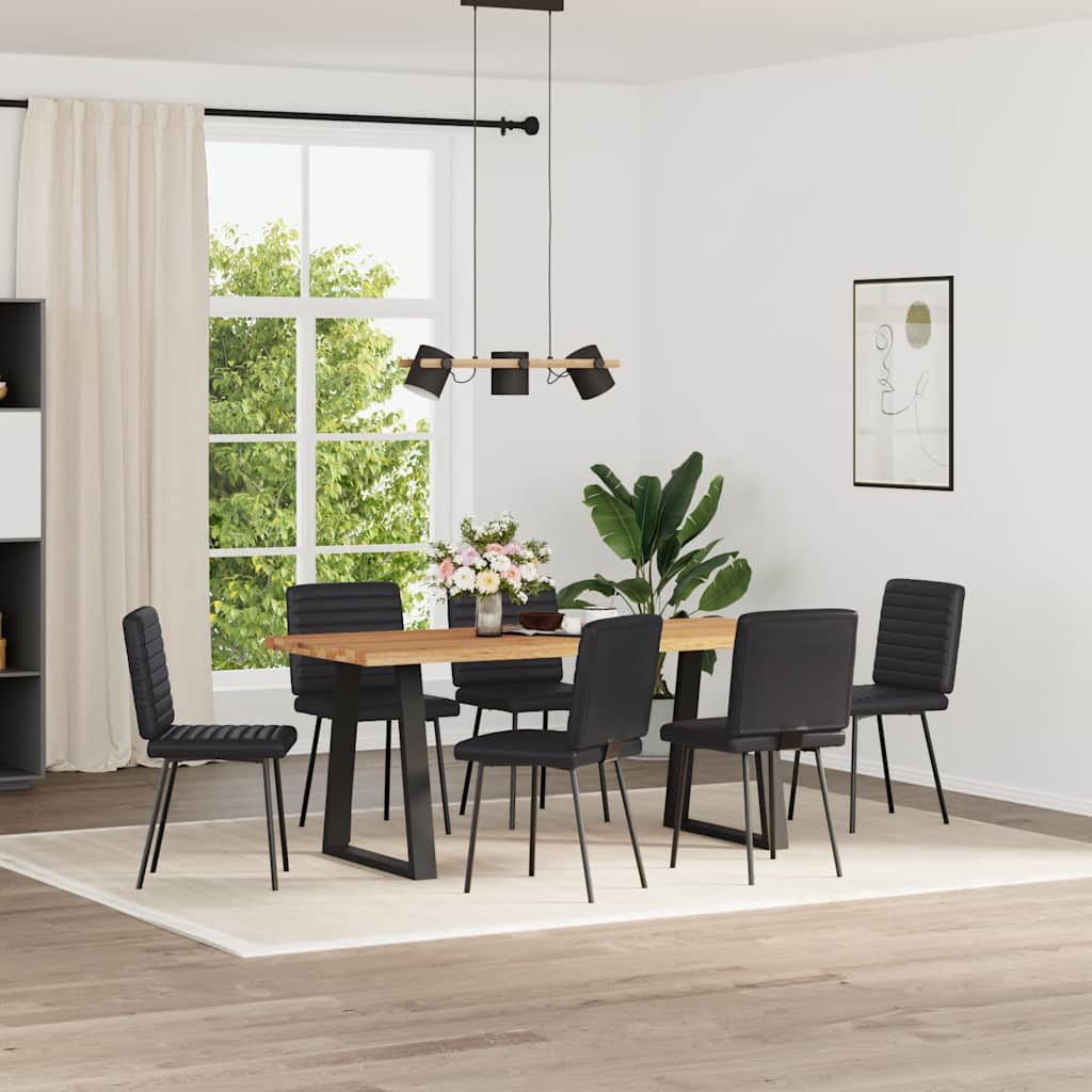 vidaXL Esszimmerstühle 6 Stk. Schwarz Kunstleder