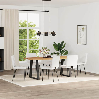 vidaXL Esszimmerstühle 6 Stk. Weiß Kunstleder
