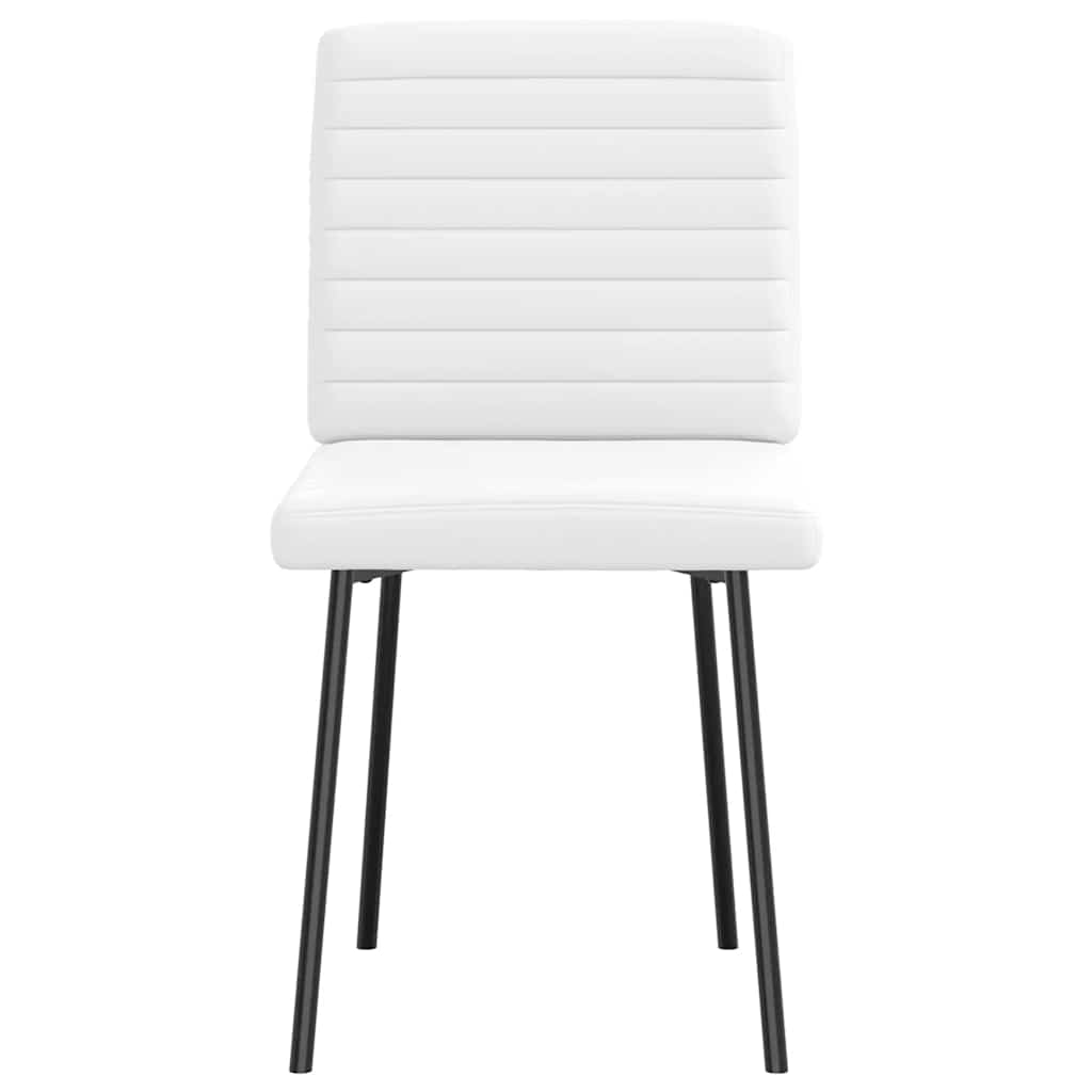 vidaXL Esszimmerstühle 6 Stk. Weiß Kunstleder