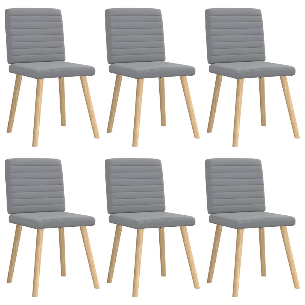 vidaXL Chaises de salle à manger 6 pcs Gris clair Tissu