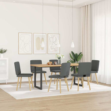 vidaXL Esszimmerstühle 6 Stk. Dunkelgrau Stoff