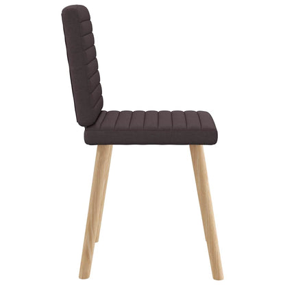 vidaXL Esszimmerstühle 6 Stk. Dunkelbraun Stoff
