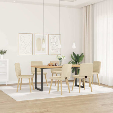 vidaXL Esszimmerstühle 6 Stk. Creme Stoff