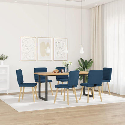 vidaXL Esszimmerstühle 6 Stk. Blau Stoff