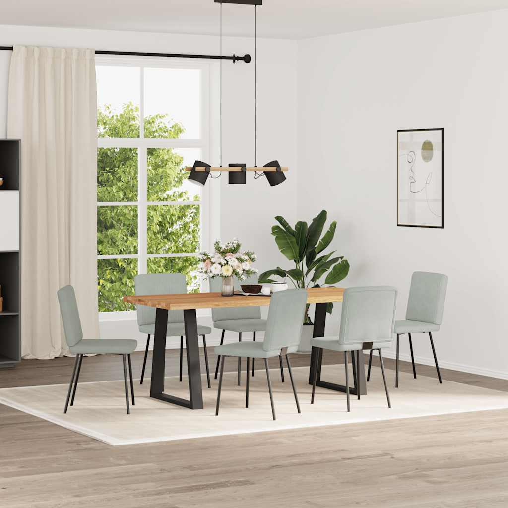 vidaXL Esszimmerstühle 6 Stk. Hellgrau Samt
