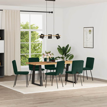 vidaXL Chaises de salle à manger 6 pcs Vert foncé Velours