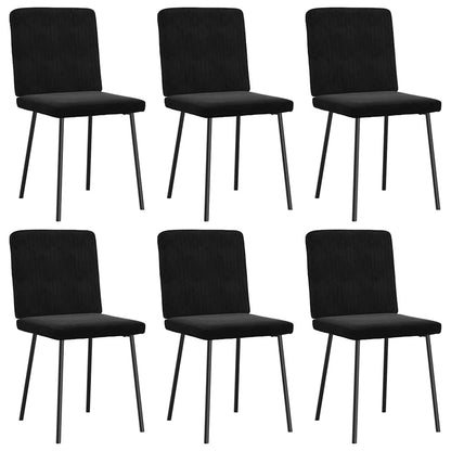 vidaXL Chaises de salle à manger 6 pcs Velours noir