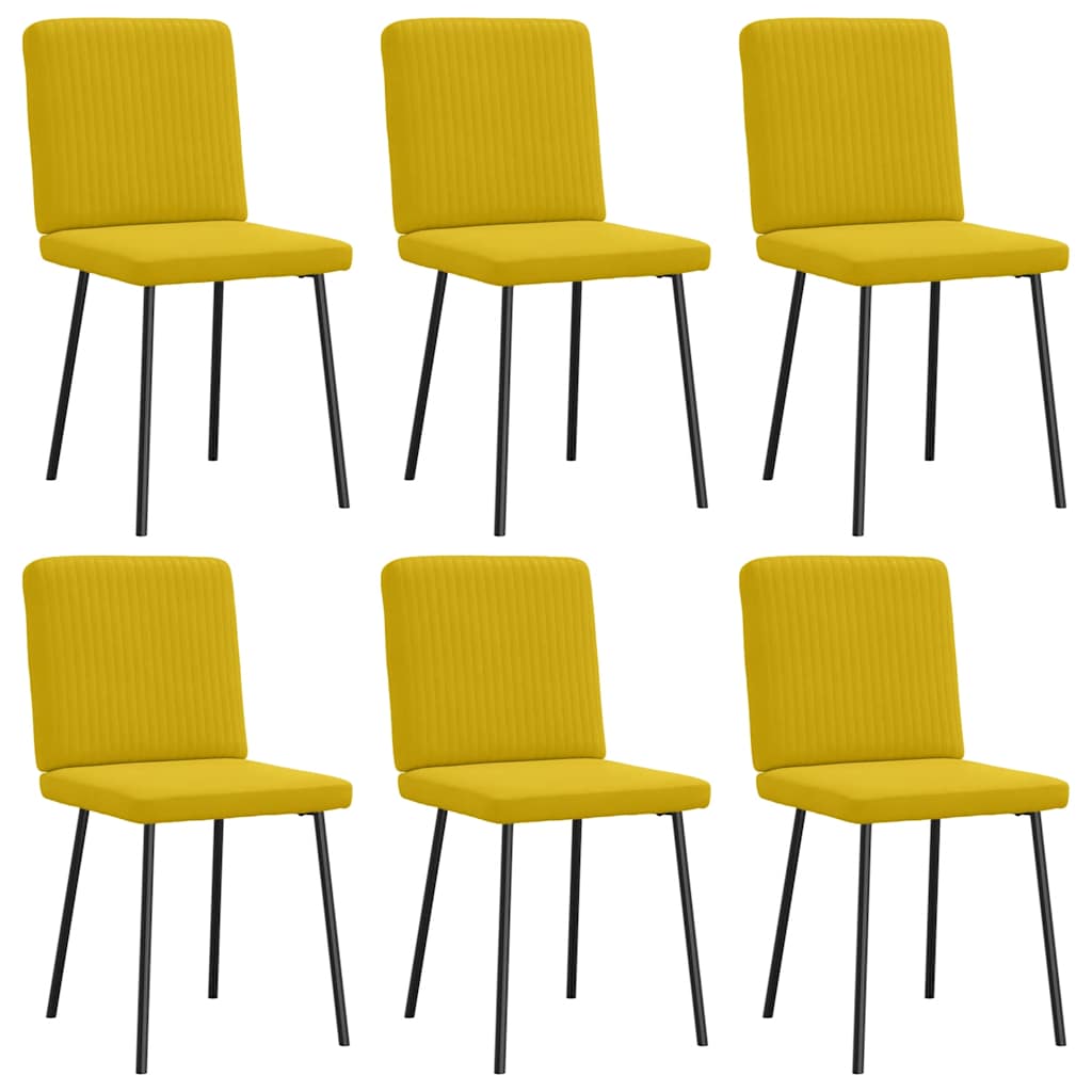 vidaXL Chaises de salle à manger 6 pcs Velours jaune