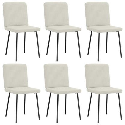 Esszimmerstühle 6 Stk. Creme Samt