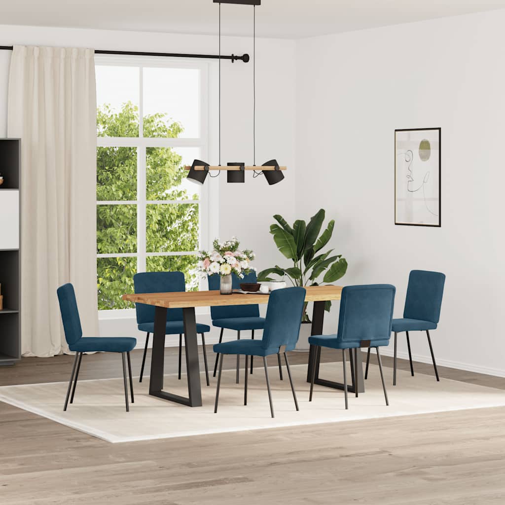 vidaXL Chaises de salle à manger 6 pcs Bleu velours