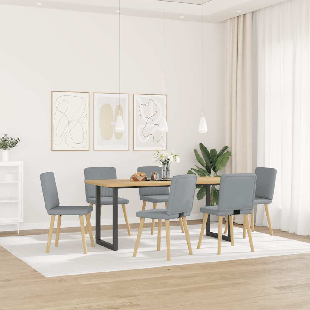 vidaXL Esszimmerstühle 6 Stk. Hellgrau Stoff