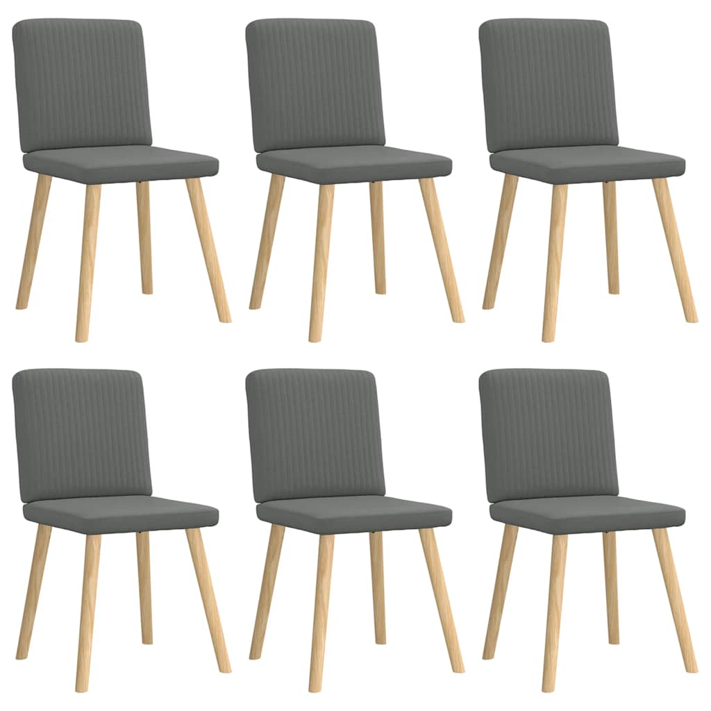 vidaXL Chaises de salle à manger 6 pcs Tissu gris foncé