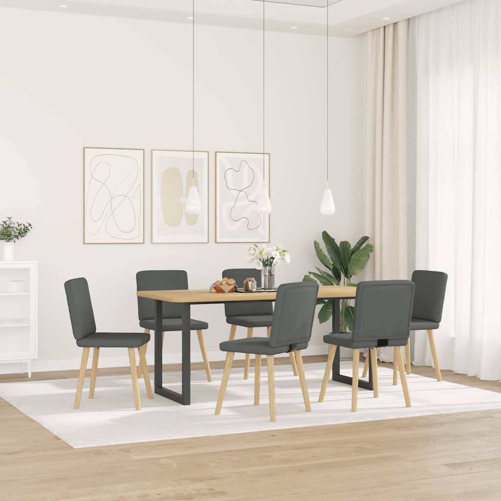 vidaXL Chaises de salle à manger 6 pcs Tissu gris foncé
