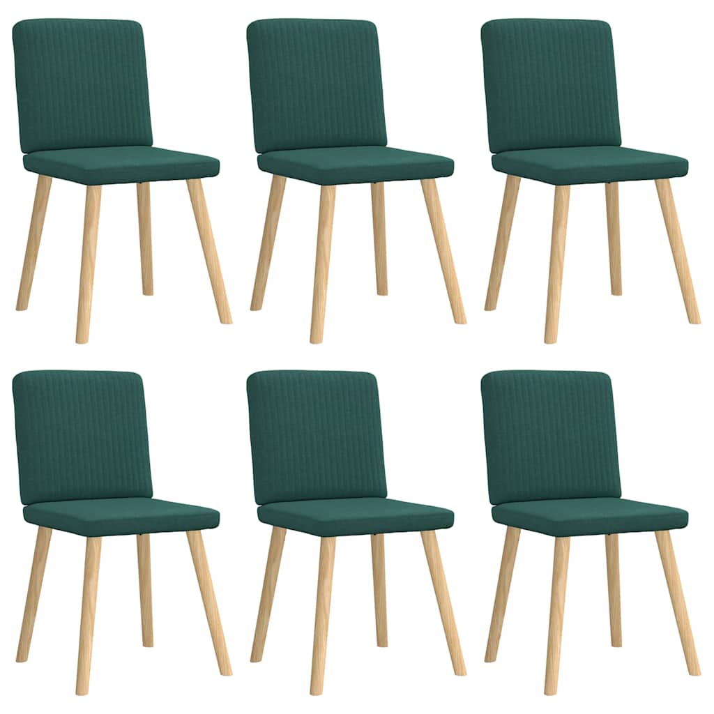 vidaXL Chaises de salle à manger 6 pcs Tissu vert foncé
