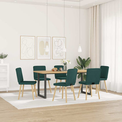 vidaXL Chaises de salle à manger 6 pcs Tissu vert foncé
