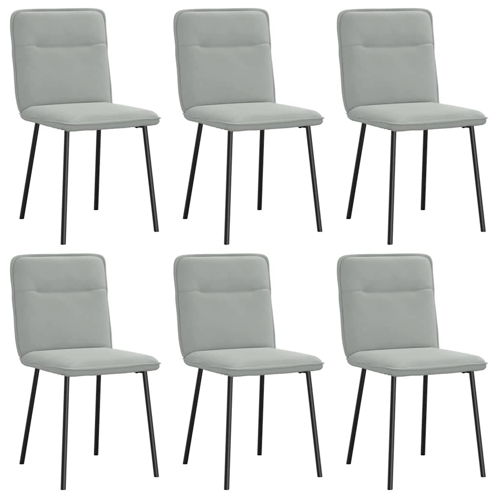 vidaXL Chaises de salle à manger 6 pcs Gris clair Velours