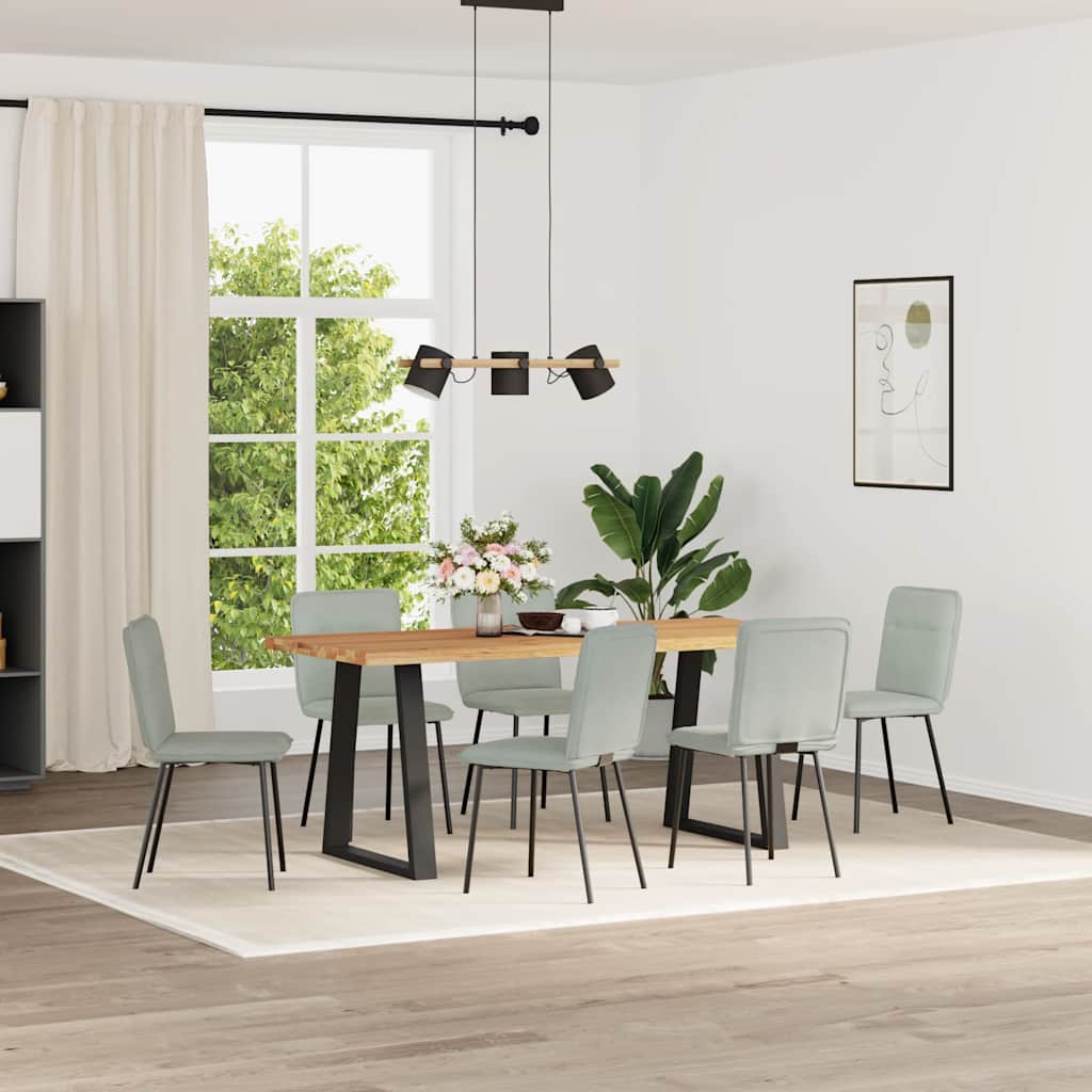 vidaXL Chaises de salle à manger 6 pcs Gris clair Velours