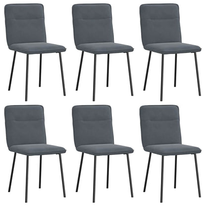 vidaXL Chaises de salle à manger 6 pcs Velours gris foncé
