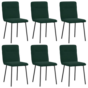 vidaXL Chaises de salle à manger 6 pcs Vert foncé Velours