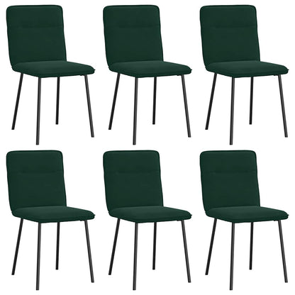 vidaXL Chaises de salle à manger 6 pcs Vert foncé Velours
