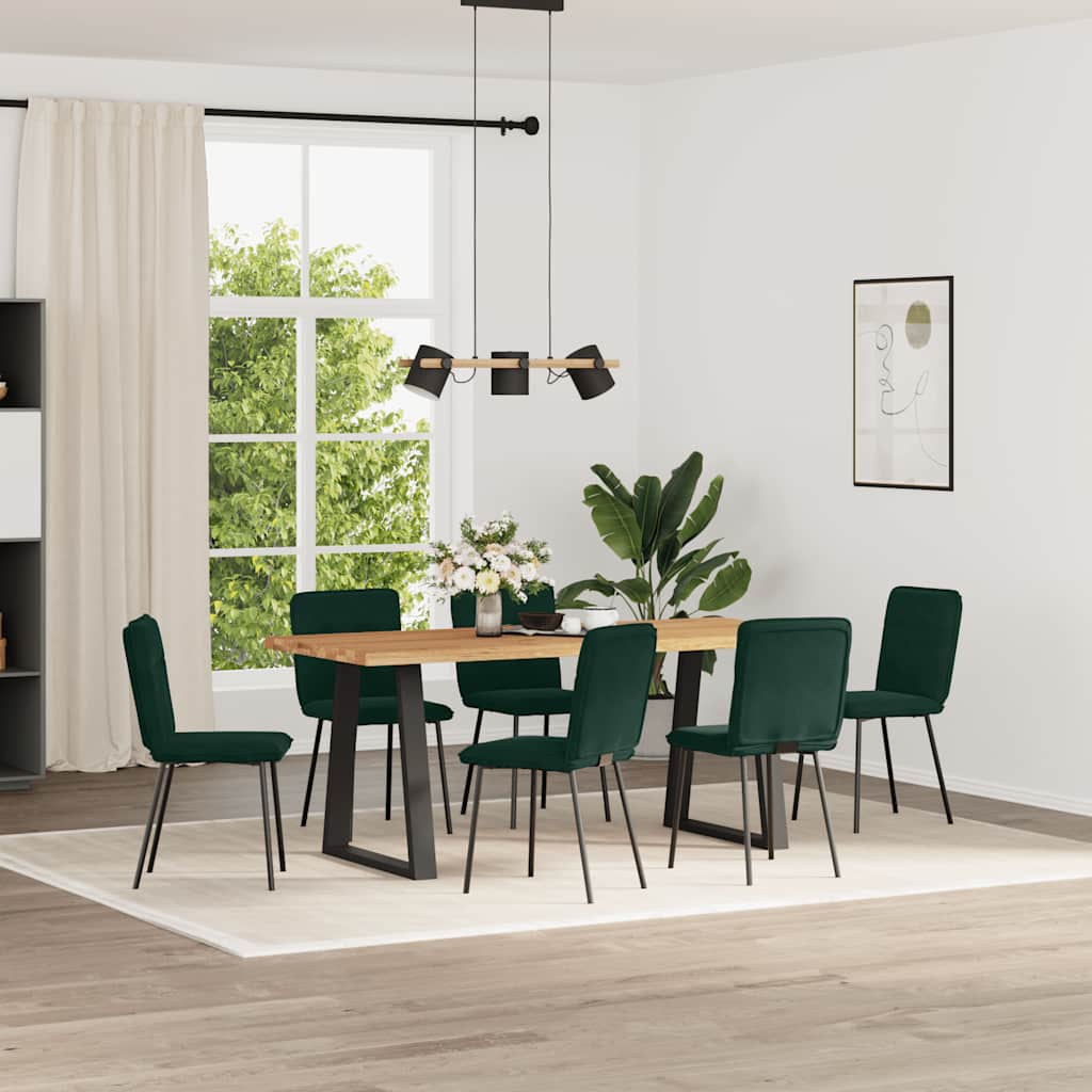 vidaXL Chaises de salle à manger 6 pcs Vert foncé Velours