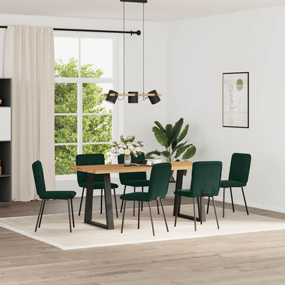 vidaXL Chaises de salle à manger 6 pcs Vert foncé Velours