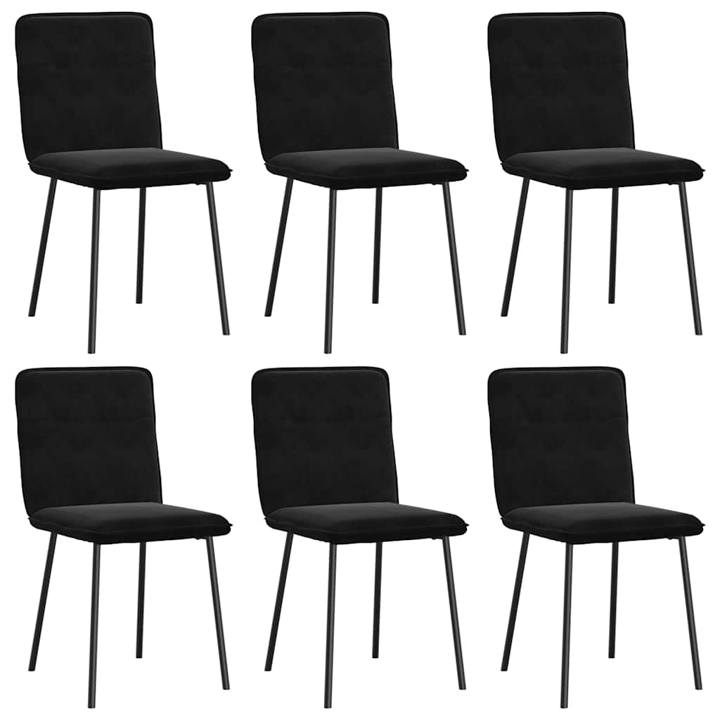 vidaXL Esszimmerstühle 6 Stk. Schwarz Samt