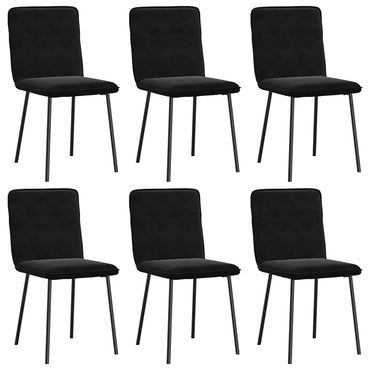 vidaXL Esszimmerstühle 6 Stk. Schwarz Samt
