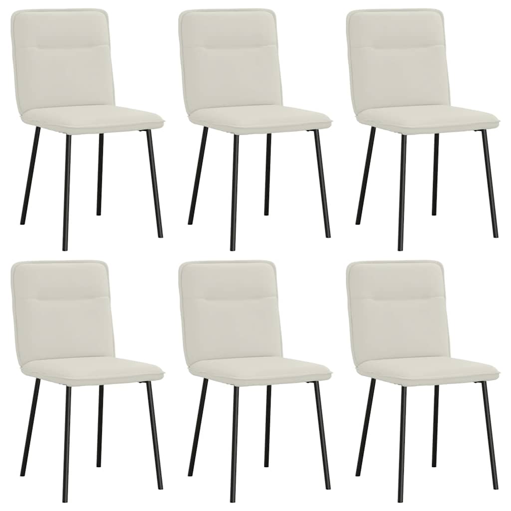 vidaXL Chaises de salle à manger 6 pcs Crème Velours