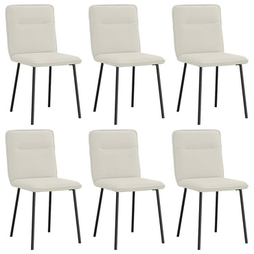 vidaXL Chaises de salle à manger 6 pcs Crème Velours