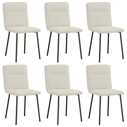 vidaXL Chaises de salle à manger 6 pcs Crème Velours