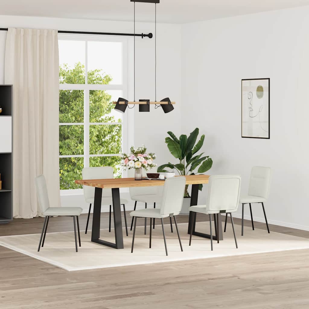 vidaXL Chaises de salle à manger 6 pcs Crème Velours