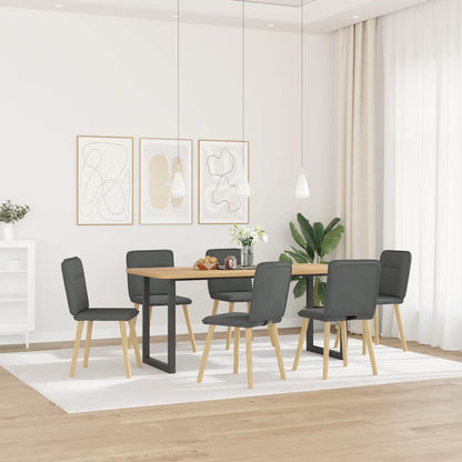 vidaXL Esszimmerstühle 6 Stk. Dunkelgrau Stoff