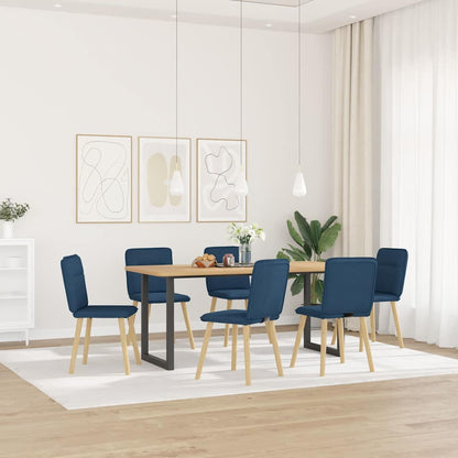 vidaXL Esszimmerstühle 6 Stk. Blau Stoff