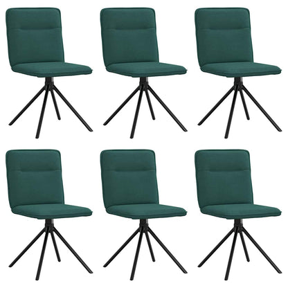 vidaXL Chaises de salle à manger 6 pcs Tissu vert foncé