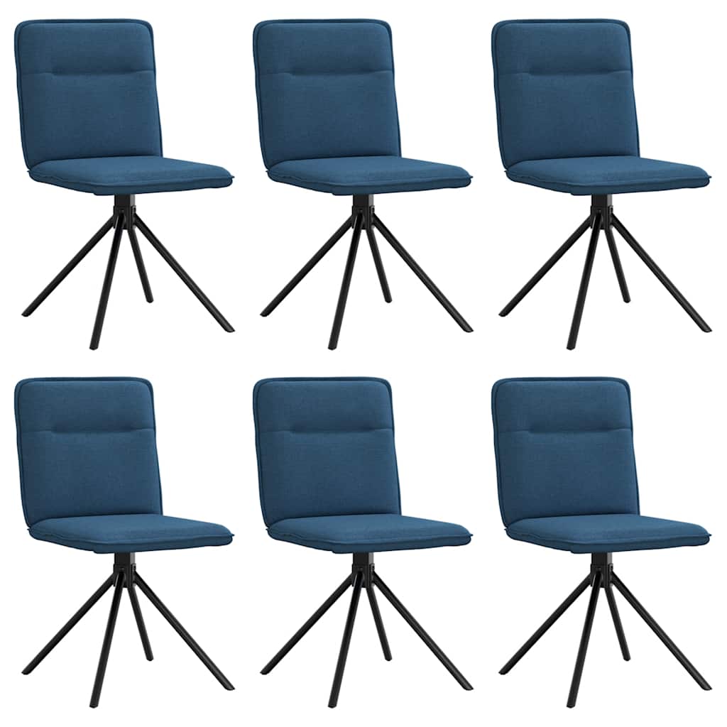 vidaXL Esszimmerstühle 6 Stk. Blau Stoff