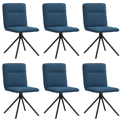 vidaXL Esszimmerstühle 6 Stk. Blau Stoff
