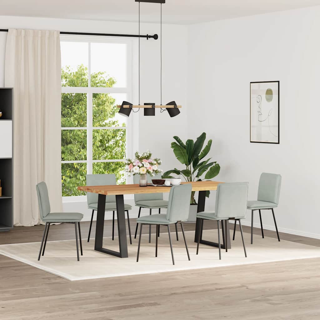 vidaXL Esszimmerstühle 6 Stk. Hellgrau Samt