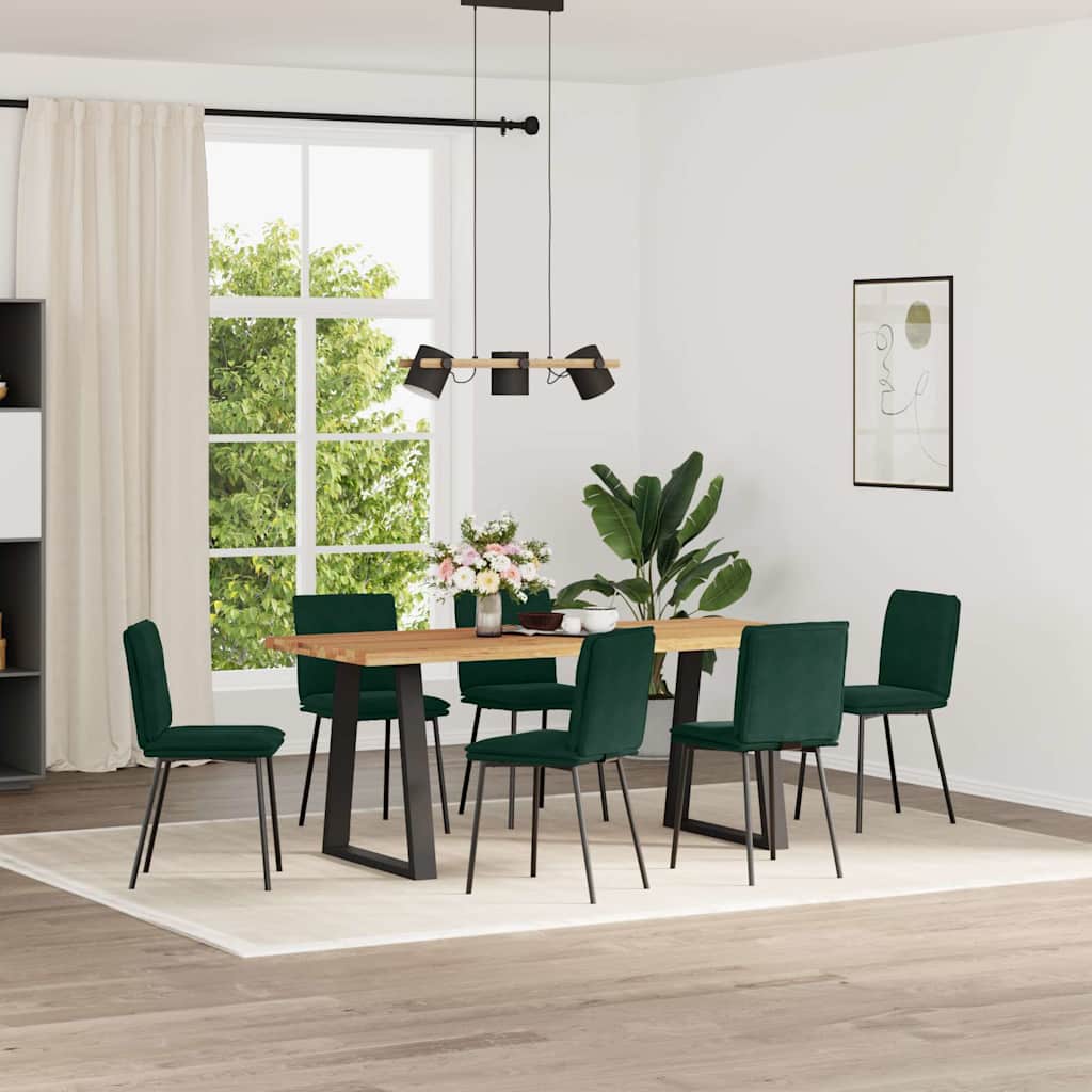 vidaXL Esszimmerstühle 6 Stk. Dunkelgrün Samt