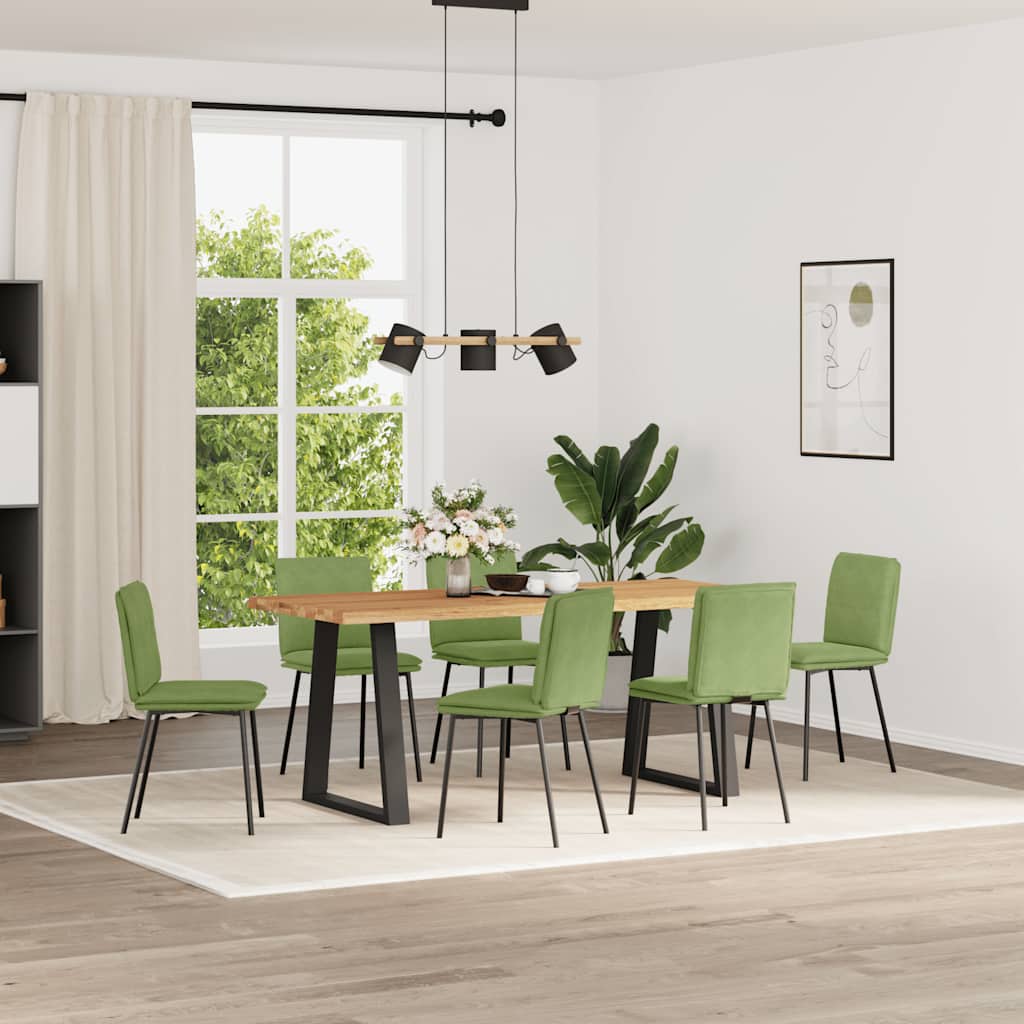 vidaXL Esszimmerstühle 6 Stk. Hellgrün Samt