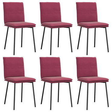 vidaXL Chaises de salle à manger 6 pcs Velours Rouge bordeaux