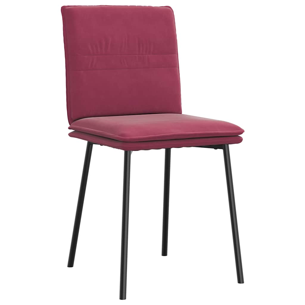 vidaXL Chaises de salle à manger 6 pcs Velours Rouge bordeaux